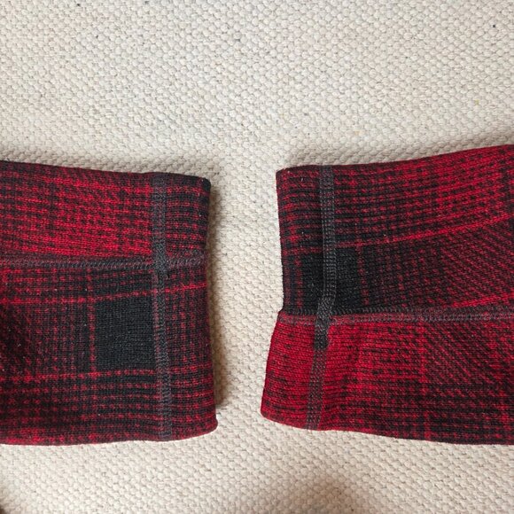 North Face Men's Small Red Buffalo Plaid Gordon Lyons 1/2 Zip Sweater Fleece - Picture 5 of 9